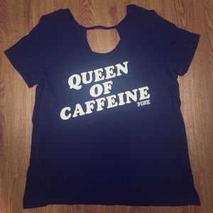 PINK queen of caffeine tee